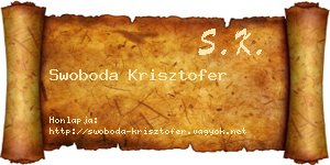 Swoboda Krisztofer névjegykártya